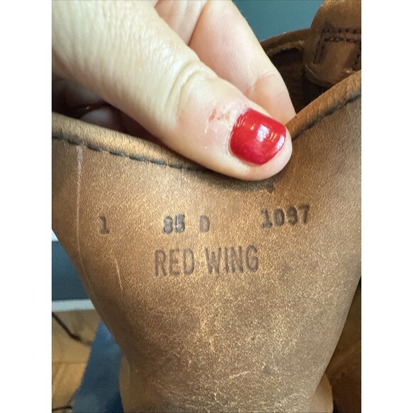 Red Wing 1097 Pecos Leather Work Boots USA Size 8.5D 80's Thrashed Distressed - Picture 6 of 15